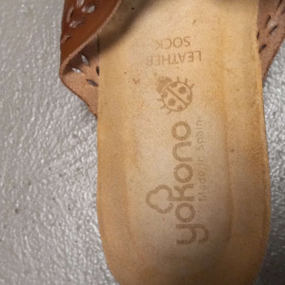 Yokono brown leather sock slides - Picture 9 of 10